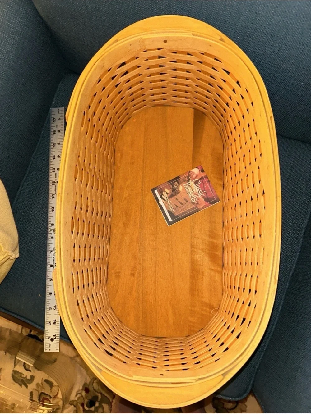 Longaberger 2002 Sm Work Load Basket w/ WoodCrafts Lid, 2 Liners and Protector